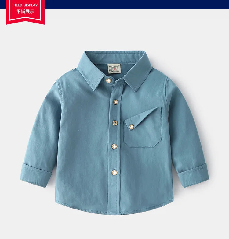 Children's Outerwear Shirt Spring and Autumn Fashion Long-sleeved Shirt Soft Casual Long-sleeved Thin Shirt