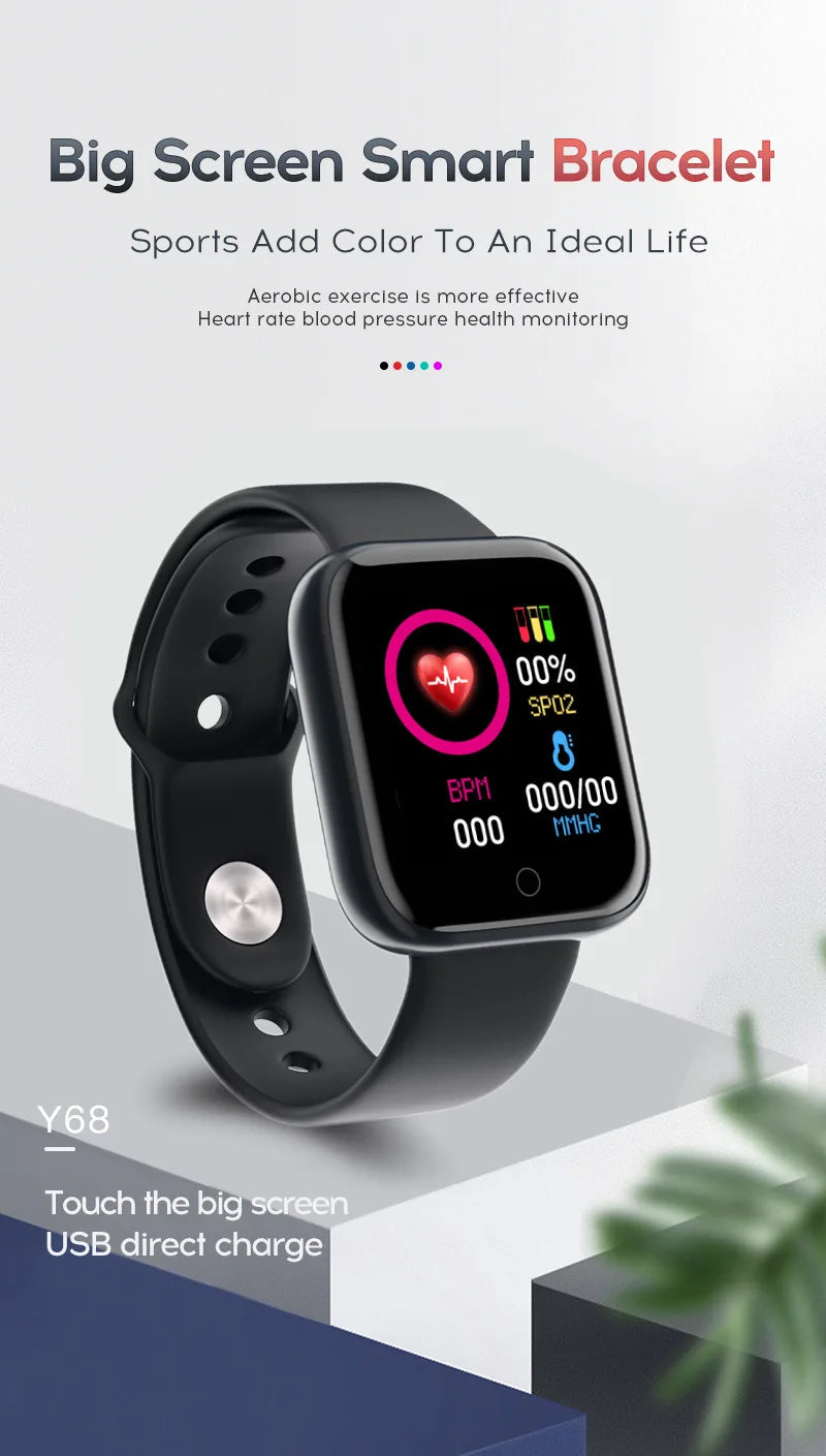 Smart Watch Y68 Men Women Wristwatches D20 Smartwatch Electronic Clock Fitness Monitor Birthday Gift For Xiaomi Huawei Bracelet