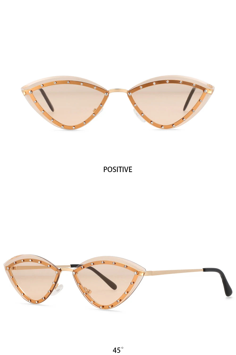 55554 Luxury Rimless Sunglasses Women Diamond  Triangular Sun Glasses Brand Designer Shades Uv400 Fashion Eyewear