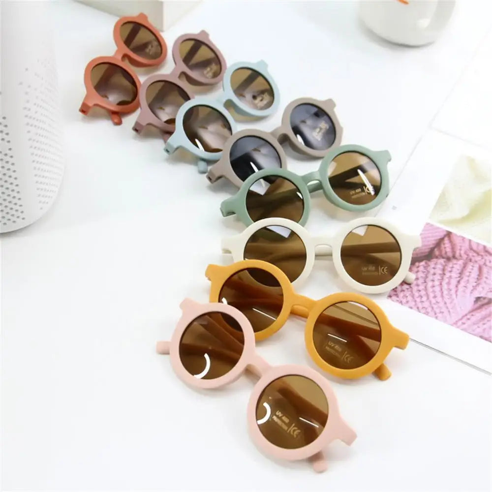 Children's Sunglasses Girl Baby Boy Cute Summer Round Frame Small Sunglasses Children's Glasses Steampunk Bee Kids Sunglasses
