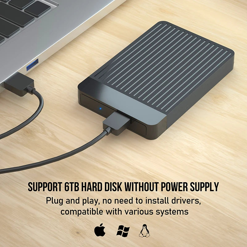 NEW HDD Case External Enclosure for 2.5" SATA SSD HDD Hard Disk Drive SATA to USB 3.0 Case HD Micro to USB Cable For PC Notebook