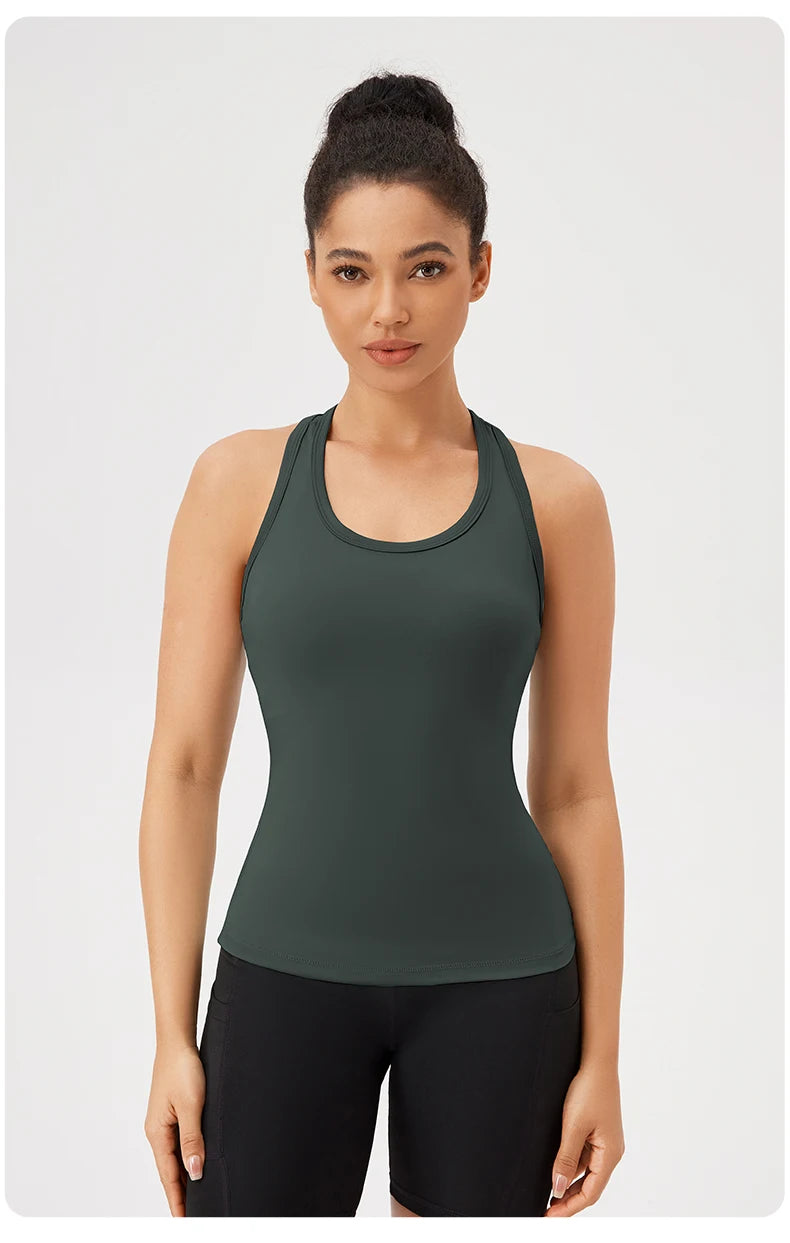 Yoga Vest Women Gym Sleeveless Sport Shirt Fitness Training Sportswear Vest  Outdoor Running Sport Tank Tops