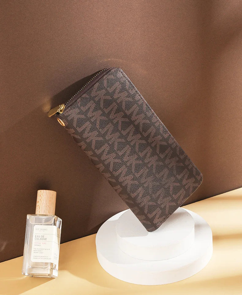 Long Wallets for Women & Men, Korean Style 2025 New Wholesale Zipper Clutches, Printed Multi-Card Slots Large Capacity Wristlet