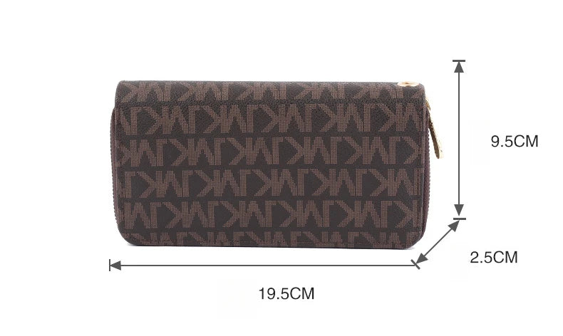 Long Wallets for Women & Men, Korean Style 2025 New Wholesale Zipper Clutches, Printed Multi-Card Slots Large Capacity Wristlet