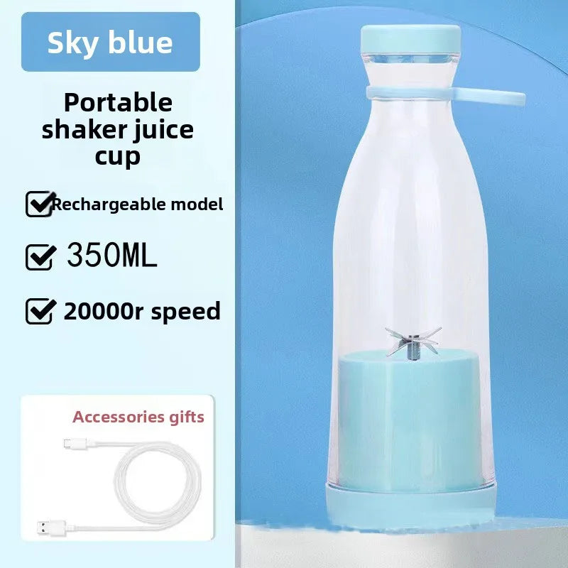 Electric Juicer Cup - Cute Manual Wine Bottle Juicer Cup - Portable Small Carry-On 6-Head Rechargeable Cup For Juicing