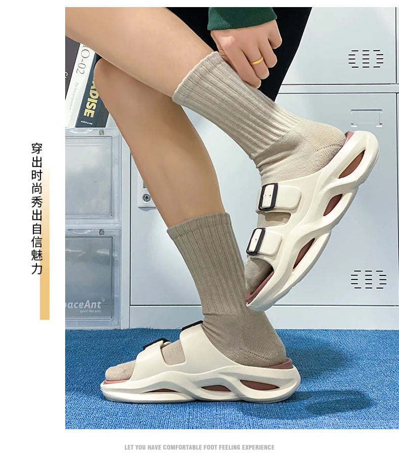 Slippers summer new breathable men's casual outdoor beach shoes classic slippers soft-sole non-slip comfort thick-sole sandals