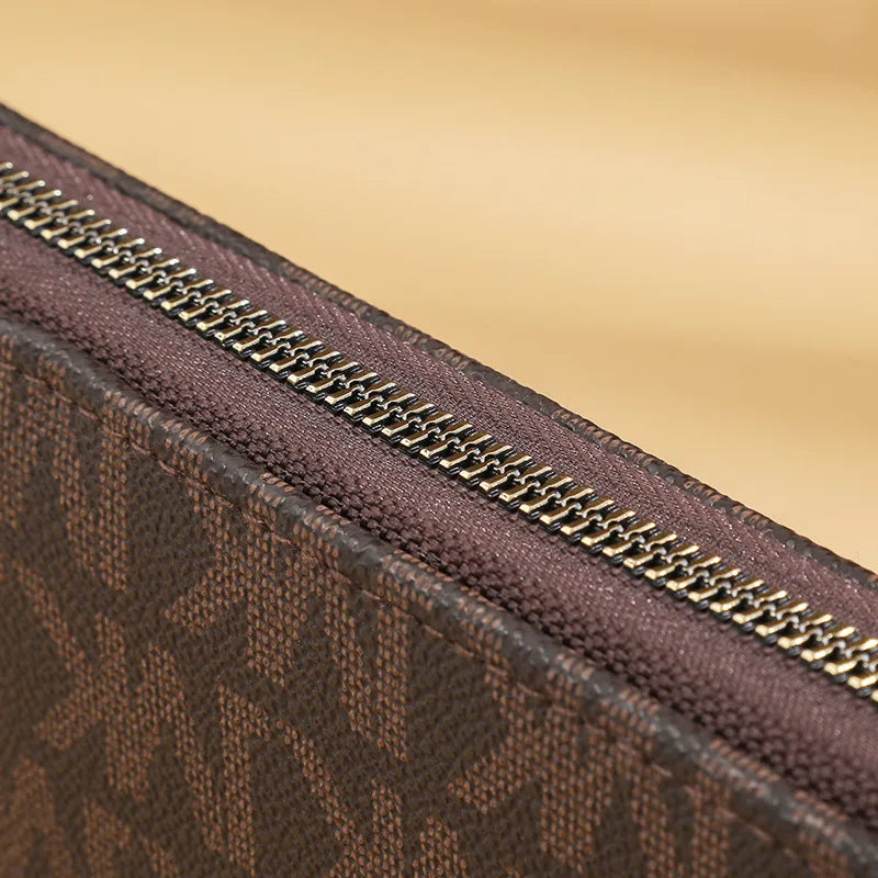 Long Wallets for Women & Men, Korean Style 2025 New Wholesale Zipper Clutches, Printed Multi-Card Slots Large Capacity Wristlet
