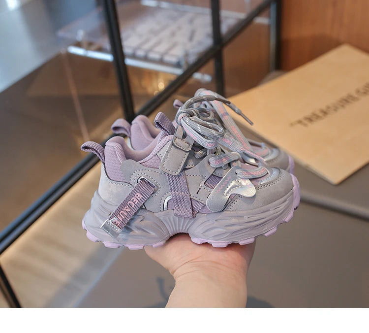 Boys Casual Shoes Girls Sneakers Anti-skid Lace-up Classic 26-37 New Trend Hot Toddlers Little Kids Fashion Sports Running Shoes