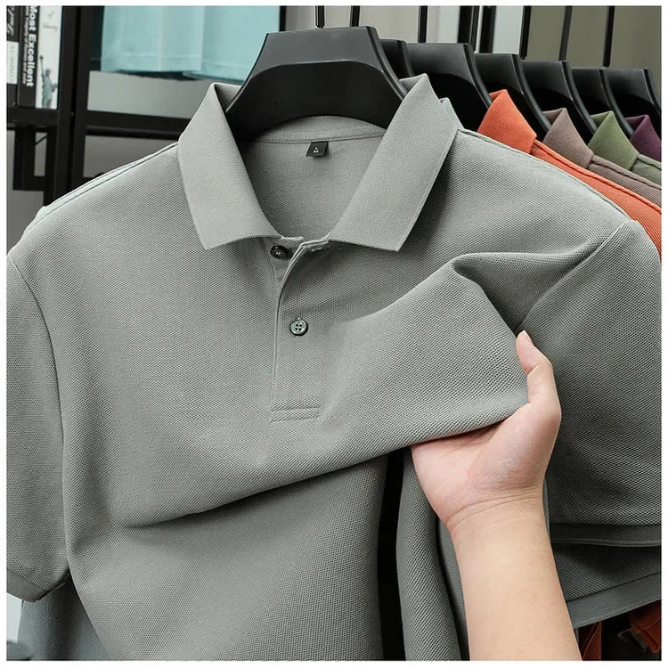 20 Colors Men's 100% Cotton Polo Shirt - Summer Casual Breathable Tee,Ideal for Golf and Sports,Business Casual,Silk-Like Finish