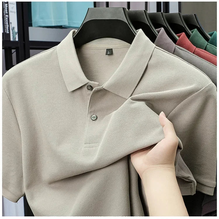 20 Colors Men's 100% Cotton Polo Shirt - Summer Casual Breathable Tee,Ideal for Golf and Sports,Business Casual,Silk-Like Finish