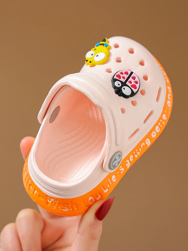 Kid Garden Shoes Sandals Summer Boys Girls Baby Baotou Sandal Infantil Soft Plastic Cute Cartoon Antiskid Casual Bathe Slippers