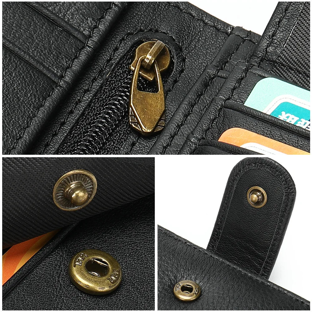 New Men Wallets Leather Card Holder High Quality Hasp Male Purses Long Genuine Leather Vintage Men Wallet Money Clips