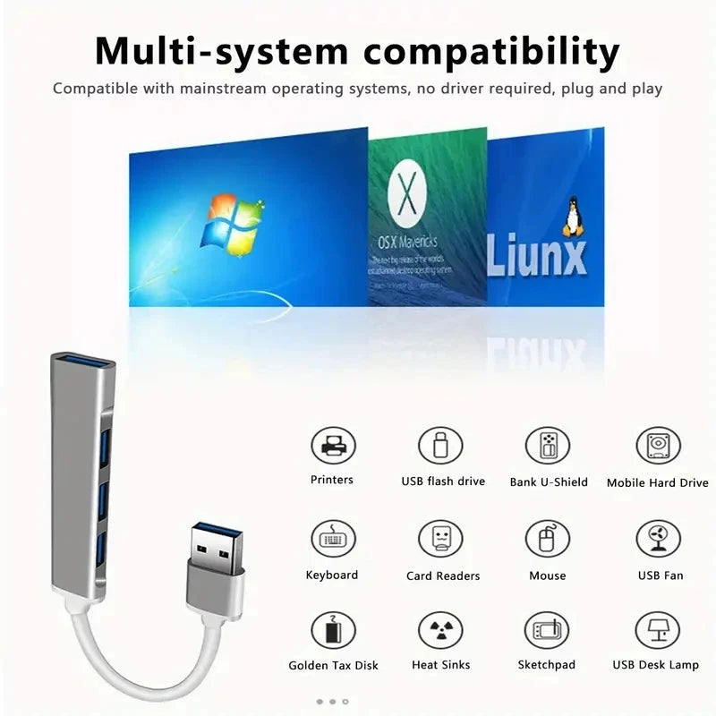Hot 4 Port Multi Splitter Type C HUB 3.0 USB 3.1 Adapter OTG For Xiaomi Lenovo For Macbook 13 15 Air Pro PC Computer Accessories