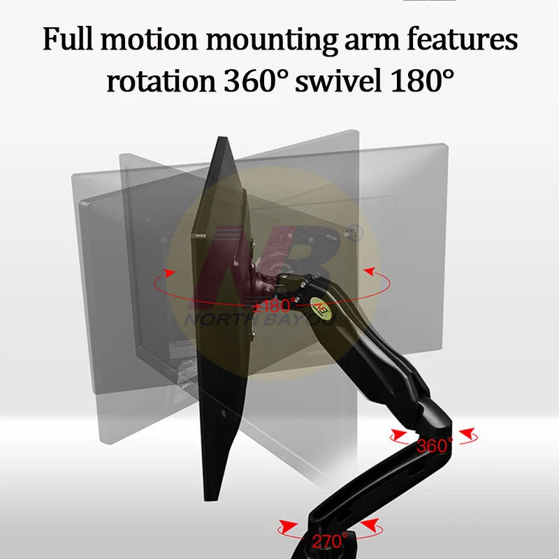 Adjustable PC Monitor Arm Support NB F80 Single Monitor Bracket Up To 30 Inches Computer Desk Mount Stand Adjustable Gas Spring