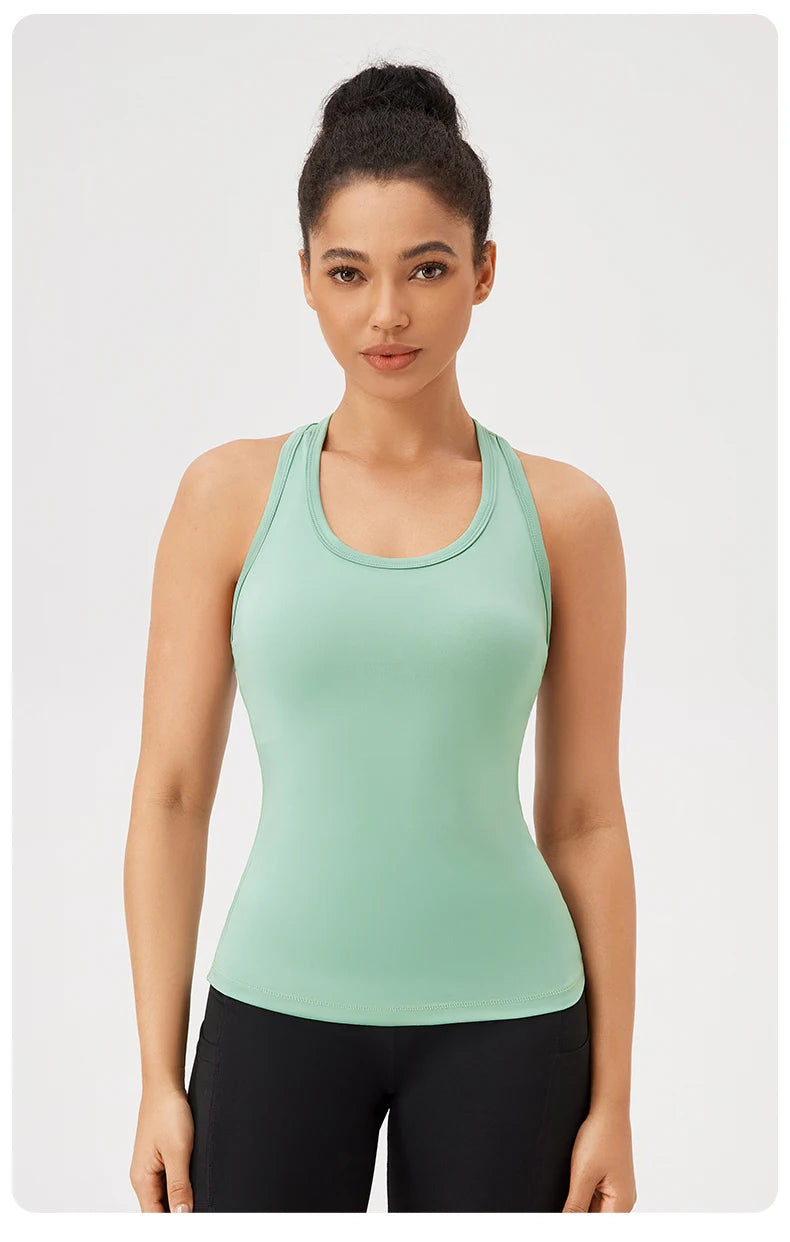 Yoga Vest Women Gym Sleeveless Sport Shirt Fitness Training Sportswear Vest  Outdoor Running Sport Tank Tops