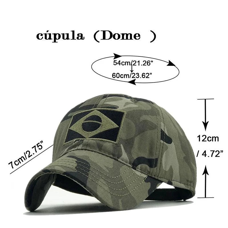 Men's Embroidered Baseball Cap Print Brazilian Flag/Casual Sports Tactical Hat Camouflage Hat Hiking Hat Fishing Hat