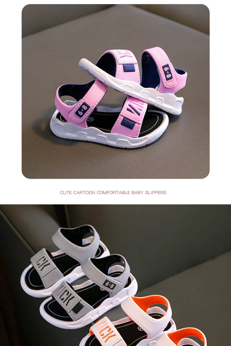 Summer Boys Girls Sandals Children Antiskid Wearproof Beach Sandals Cartoon Infant Toddler Shoes Soft Sole Kids Student Shoes