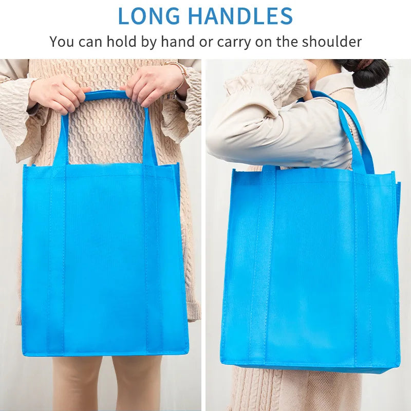 Large Capacity Non-Woven Shopping Bag Foldable Tote Bag Reusable Tote Bags Travel Outdoor Handbag Pouches Storage Organizer