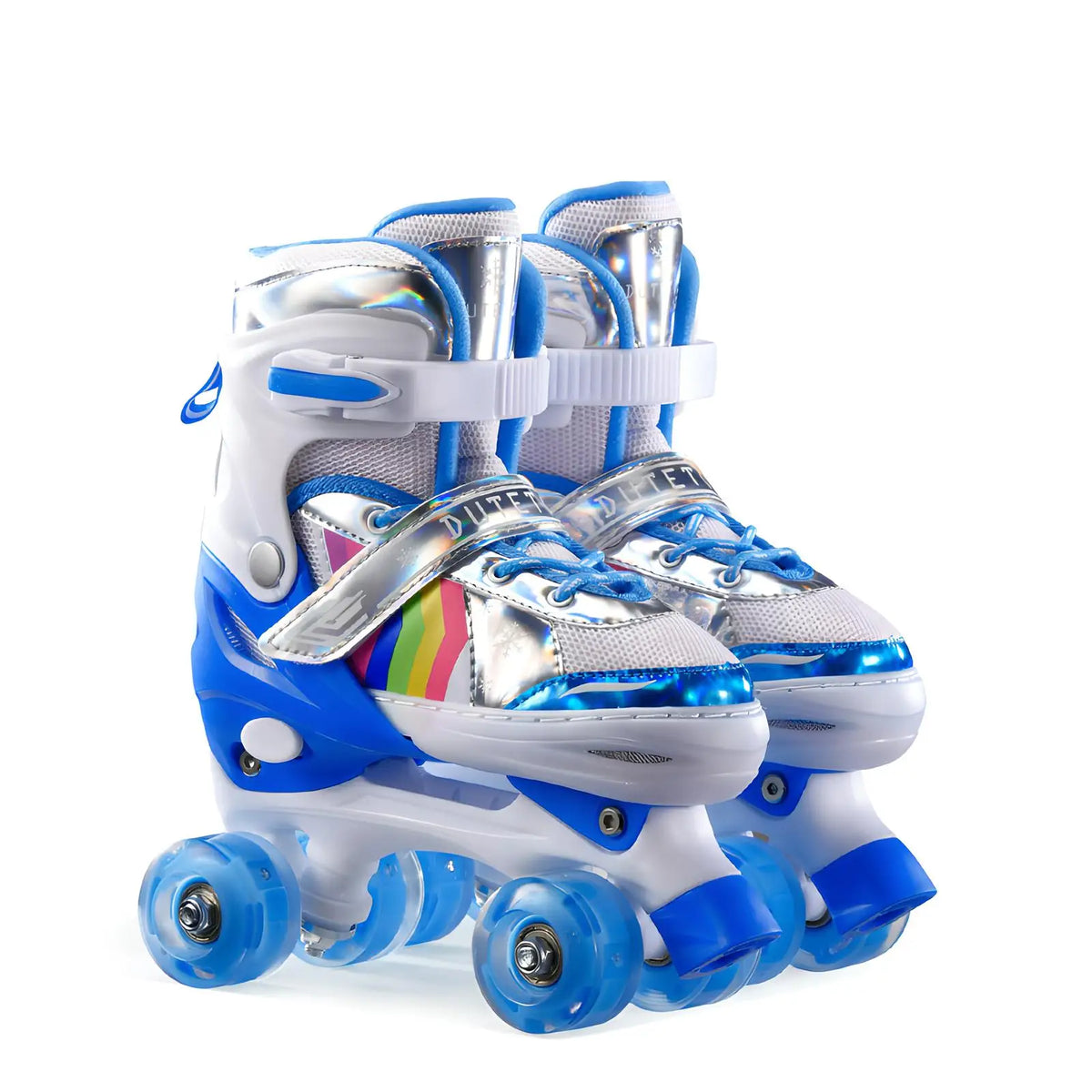 Boys Girls Kids Skates Children Roller Skates Skating Shoes Sliding Adjustable Quad Sneakers PU Flashing 4 Wheels Roller Skates