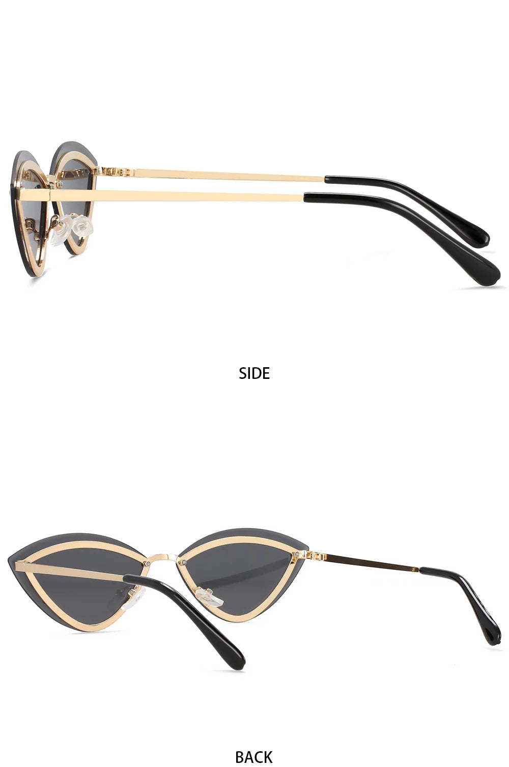 55554 Luxury Rimless Sunglasses Women Diamond  Triangular Sun Glasses Brand Designer Shades Uv400 Fashion Eyewear