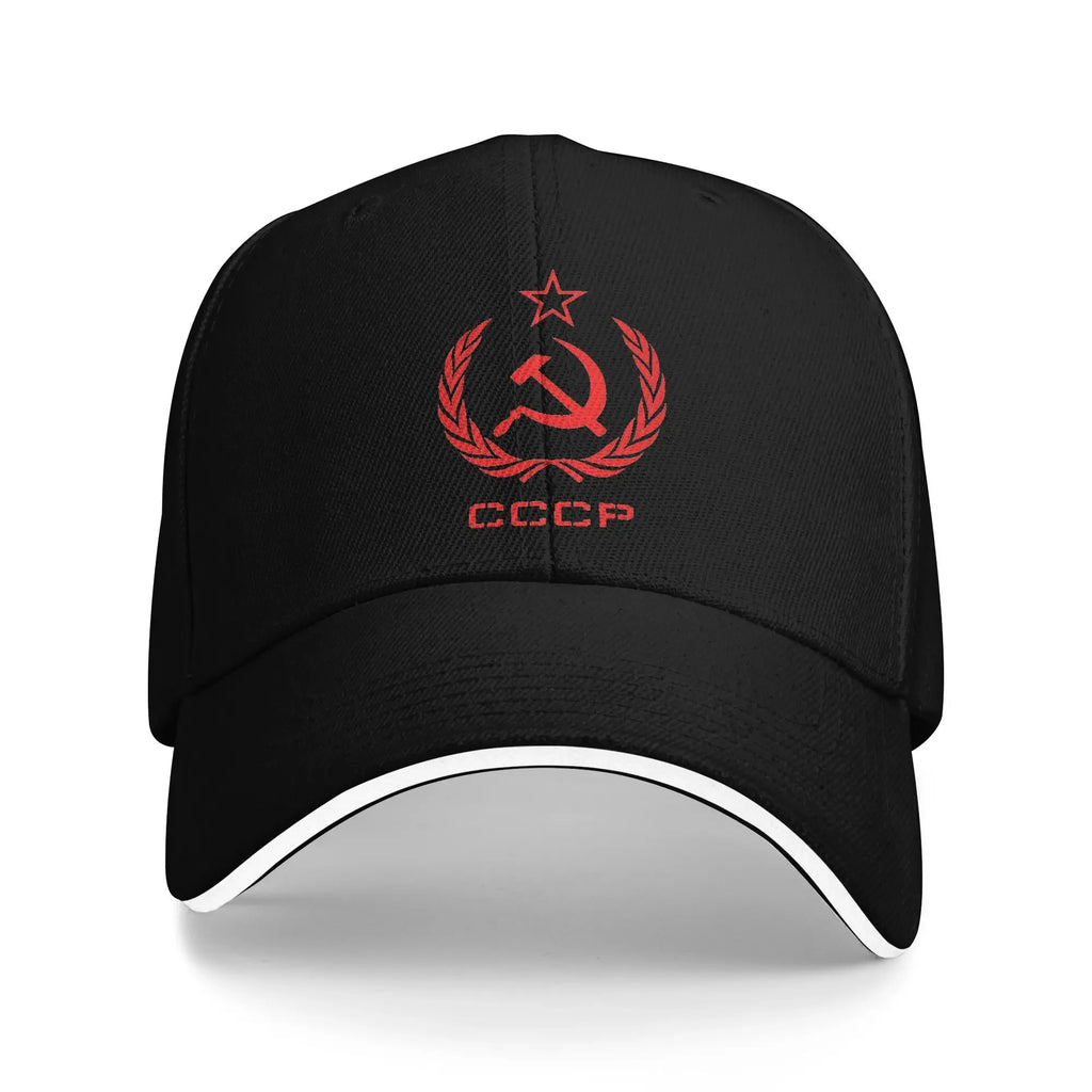 Russian USSR Soviet Union Hammer and Sickle CCCP Communist Baseball Cap Men Trucker Hat Summer Sunscreen Snapback Cap