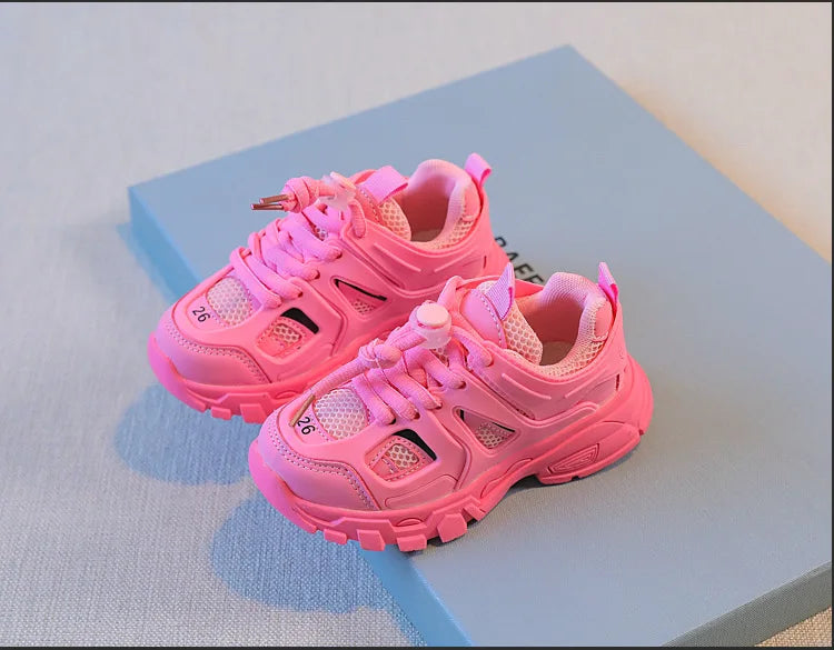Spring Children New Sports Shoes Boys Girls Fashion Clunky Sneakers Baby Cute Candy Color Casual Shoes Kids Running Shoes