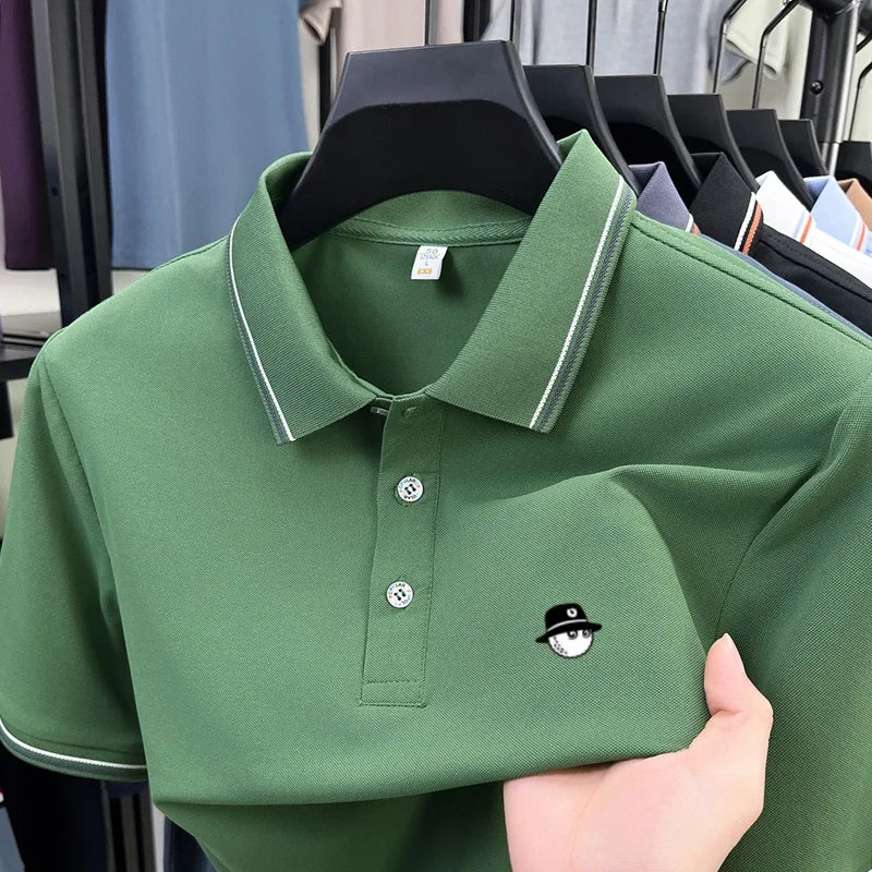 luxurious printed men's polo shirt