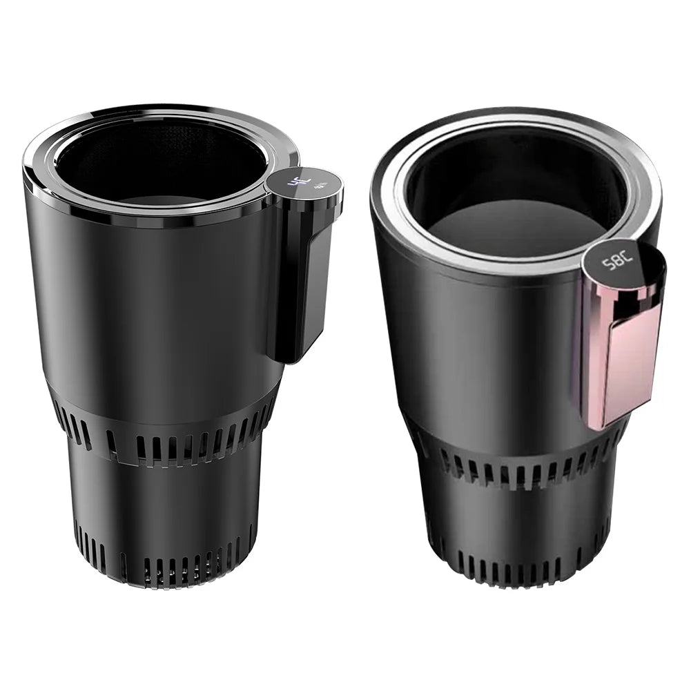 12V Car Office Cup Warmer Cooler with Temperature Display 2 In 1 Smart Beverage Mug Holder Car Smart Hot Cold Cup Drinks Holder