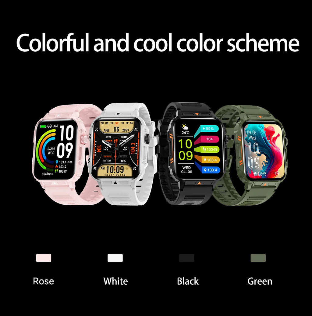 New Smartwatch 1.95 Inch Screen Health Monitoring Watches Android IOS IP68 Waterproof  Sport Fitness Smart Watch For Men Women