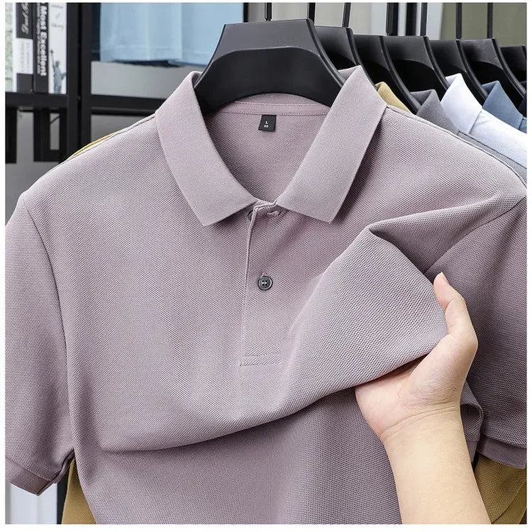 20 Colors Men's 100% Cotton Polo Shirt - Summer Casual Breathable Tee,Ideal for Golf and Sports,Business Casual,Silk-Like Finish