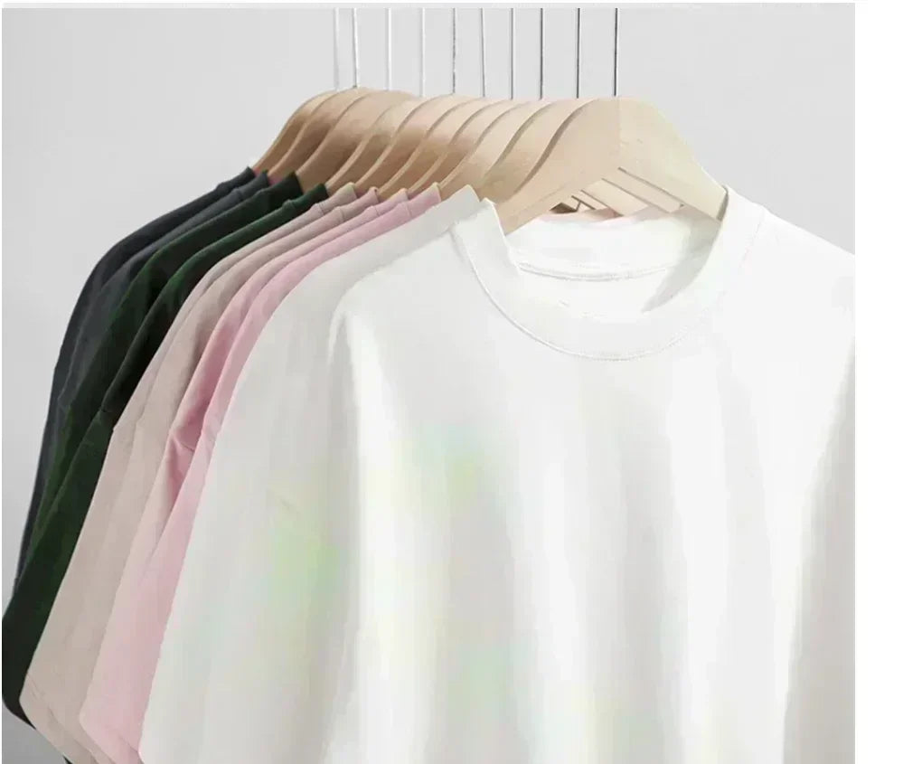 Summer New Letter-printed Short-sleeved T-shirts for Men and Women, Casual Loose Pure Cotton Couple Tops with Half Sleeves
