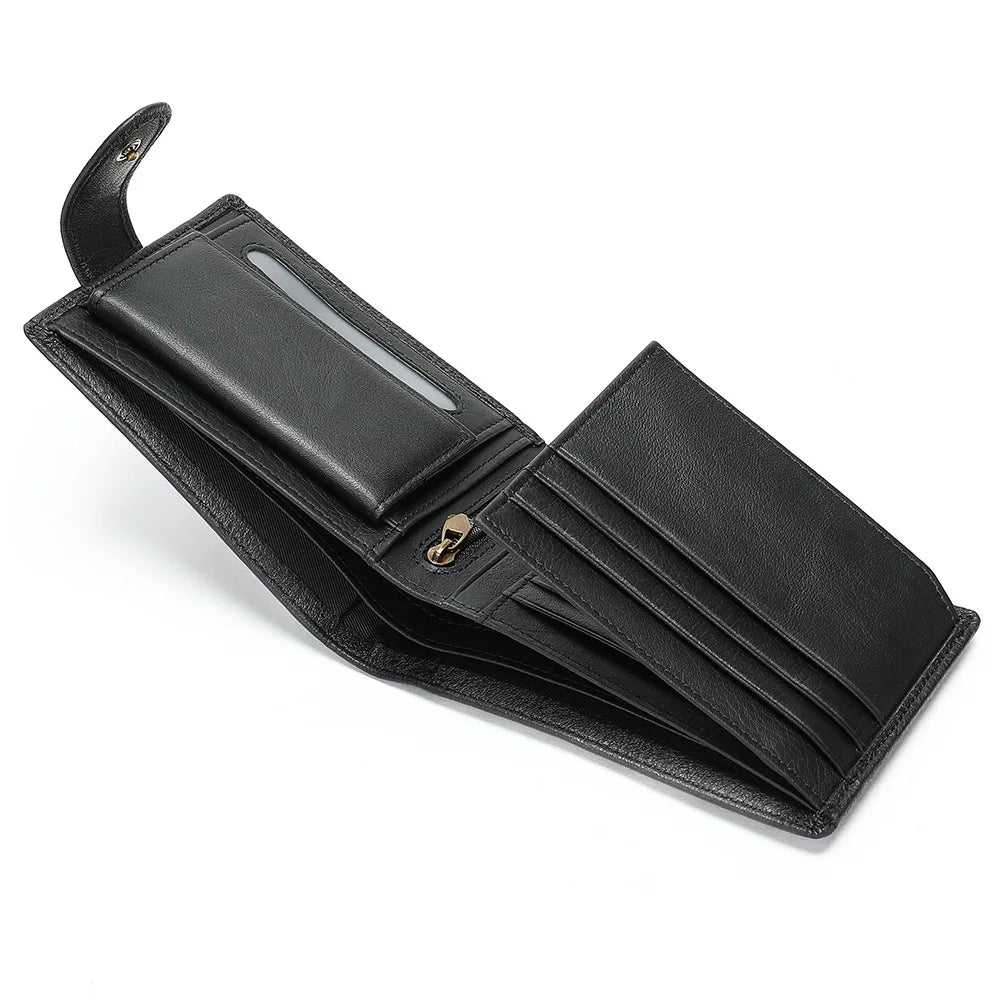 New Men Wallets Leather Card Holder High Quality Hasp Male Purses Long Genuine Leather Vintage Men Wallet Money Clips