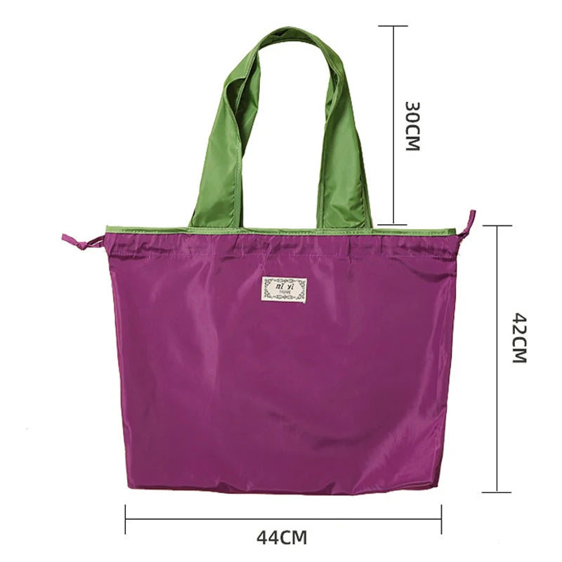 Portable Shopping Bags for Supermarket Waterproof Folding Bag Shopper Large Capacity Female Fashion Shoulder bag Casual Tote Pou