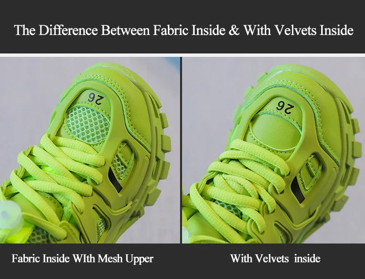 Spring Children New Sports Shoes Boys Girls Fashion Clunky Sneakers Baby Cute Candy Color Casual Shoes Kids Running Shoes
