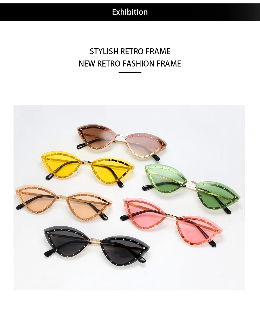 55554 Luxury Rimless Sunglasses Women Diamond  Triangular Sun Glasses Brand Designer Shades Uv400 Fashion Eyewear