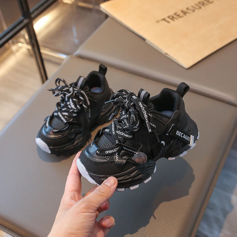 Boys Casual Shoes Girls Sneakers Anti-skid Lace-up Classic 26-37 New Trend Hot Toddlers Little Kids Fashion Sports Running Shoes