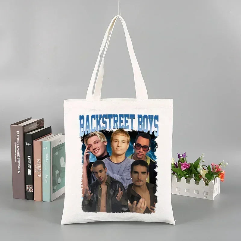 Backstreet Boys World BSB Music Band Ulzzang Shopping Bag Grocery Handbag Bolsas De Tela Tote Bolsa Shopping Bag Tote Fabric