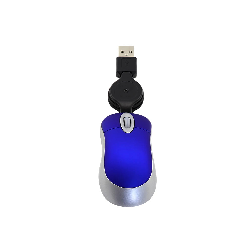 Portable Optical Mini Mouse Retractable USB Cable Ergonomic Office Mause Computer peripheral accessories For PC Laptop