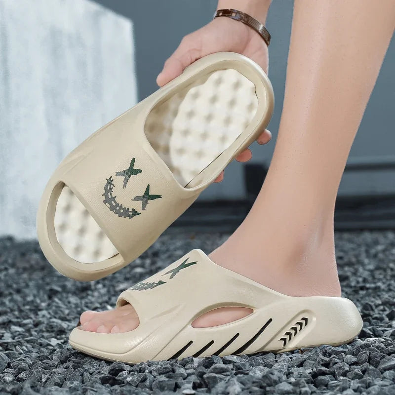 Summer Men's Massage Slippers Indoor Outdoor Sandals Beach Comfortable Soft Slides Clogs Casual Shoes Men Home Slippers
