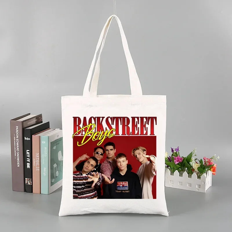 Backstreet Boys World BSB Music Band Ulzzang Shopping Bag Grocery Handbag Bolsas De Tela Tote Bolsa Shopping Bag Tote Fabric
