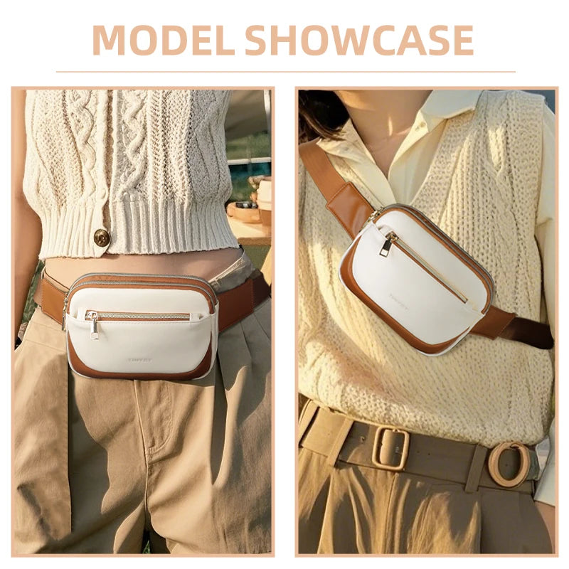 TINYAT 2025 Bohemian Lightweight Waist Bag Woman Fanny Pack Boho Crossbody Bag for Ladies Music Festival Travel Going Out