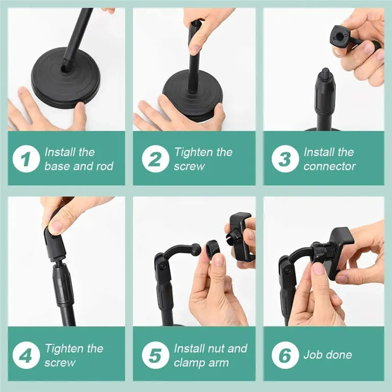 Multifunctional Mobile Phone Bracket Adjustable Height Live Broadcast Holder Telescopic Portable Phone Stand For iPhone Xiaomi