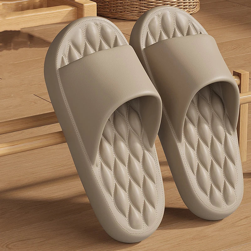 Men Trend Summer Slippers Soft Non-slip Soft Sole Cloud Sandals for Home Beach Indoor Outdoor Women Comfort Leisure Couple Shoes