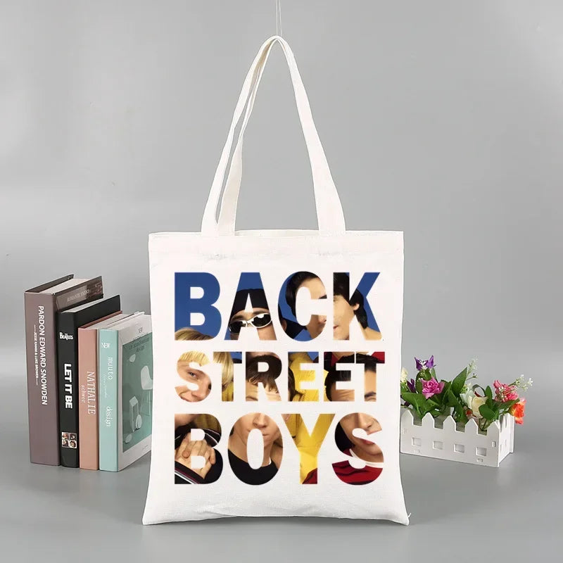 Backstreet Boys World BSB Music Band Ulzzang Shopping Bag Grocery Handbag Bolsas De Tela Tote Bolsa Shopping Bag Tote Fabric