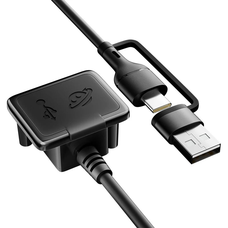 50cm/0.5m External USB-A 3.0+Type C Charging Port Interface Adapter Cable Data Extension Cable for BackPack Laptop Bag SchoolBag