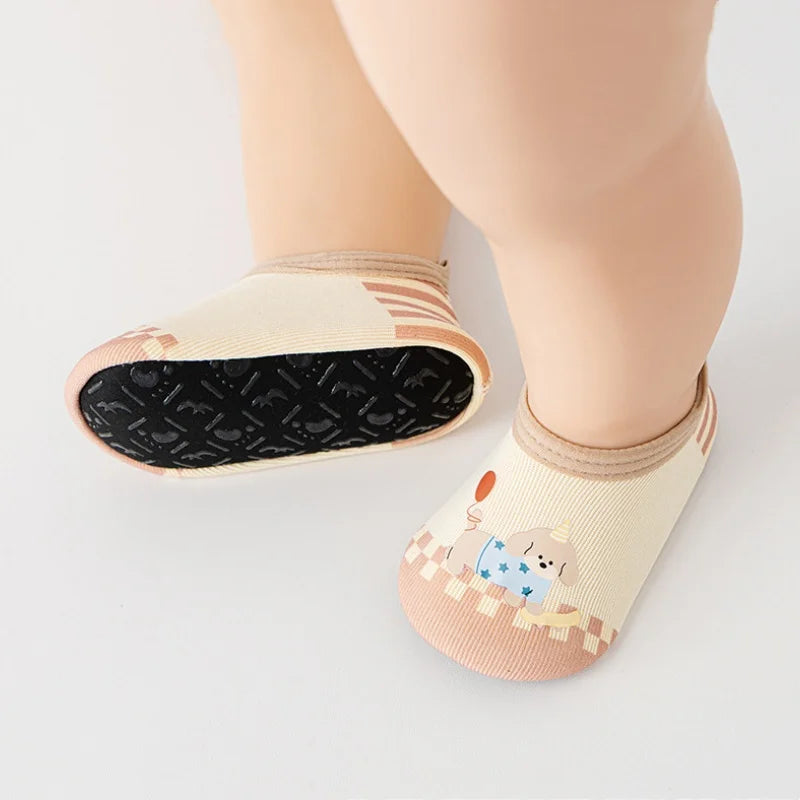 Children's Non-slip Soft Sole Floor Shoes Cartoon Toddler Shoes Socks For Boys Girls Kids Spring Summer Thin Baby First Walkers