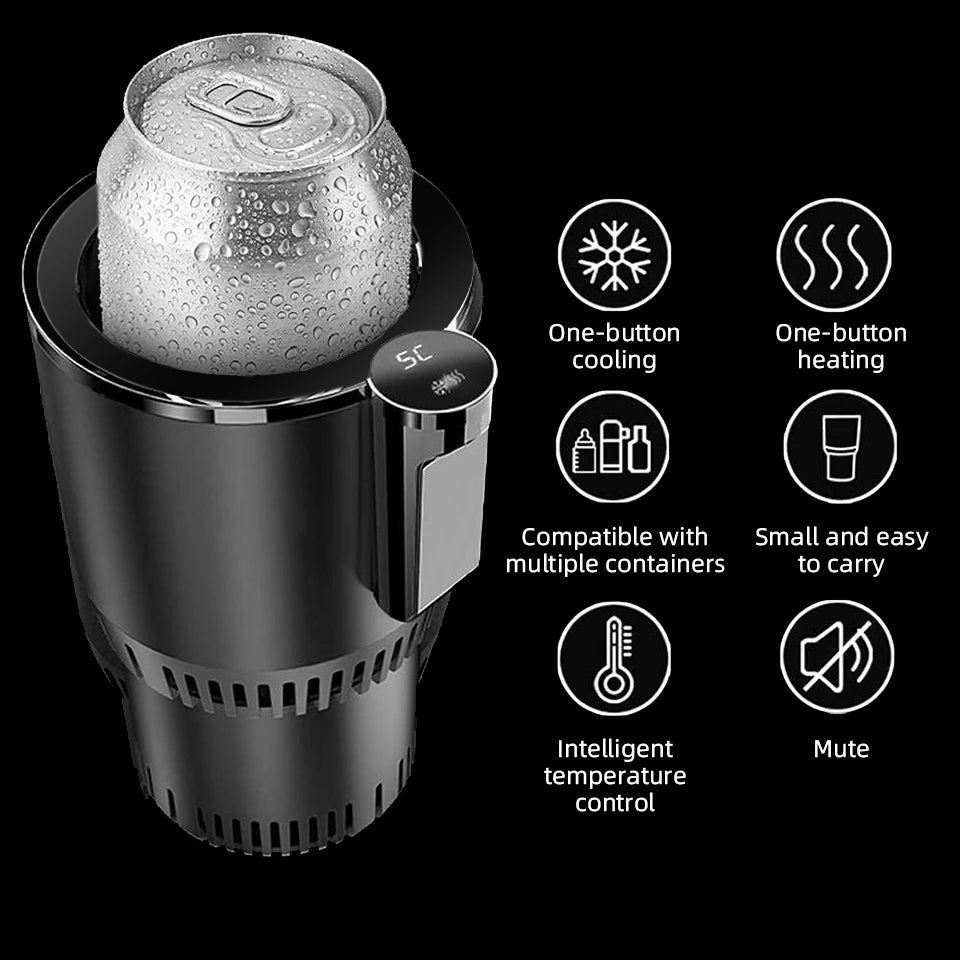 Car Hot and Cold Cup Fast Cooling Heating Cup 2 in 1 Four Seasons Universal Smart Car Cooling Cup Optional Home Adapter
