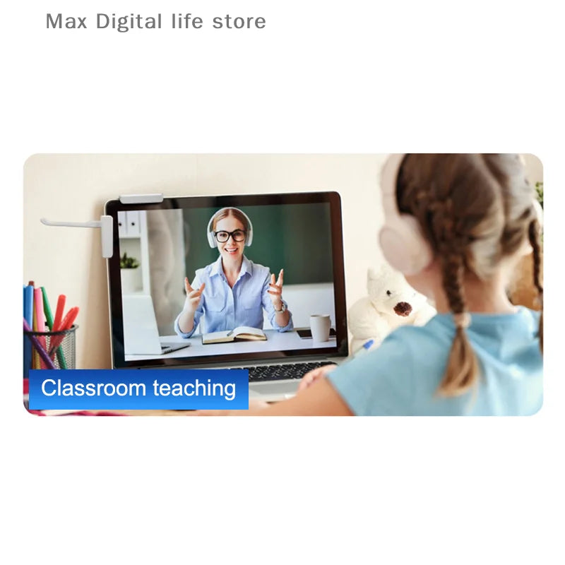 Computer Monitor Earphone Holder Clip PC Screen Headset Headphone Stand Bracket Desktop Organizer Laptop 360 Degree Rotation