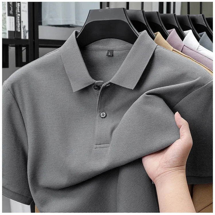 20 Colors Men's 100% Cotton Polo Shirt - Summer Casual Breathable Tee,Ideal for Golf and Sports,Business Casual,Silk-Like Finish