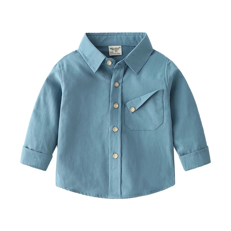 Children's Outerwear Shirt Spring and Autumn Fashion Long-sleeved Shirt Soft Casual Long-sleeved Thin Shirt